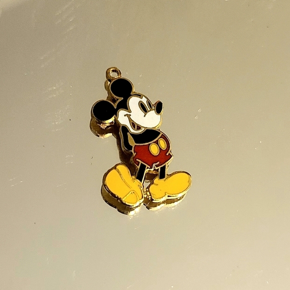 Disney Jewelry - EUC Vtg Disney Mickey Mouse Enamel Pendant Charm